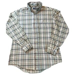 VTG Par Four Sportswear Men Plaid Button Down Shirt Long Sleeve Casual